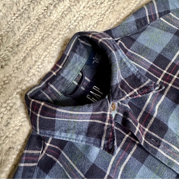 GAP Button Down Plaid Shirt Blue / Small SM - Picture 2 of 2
